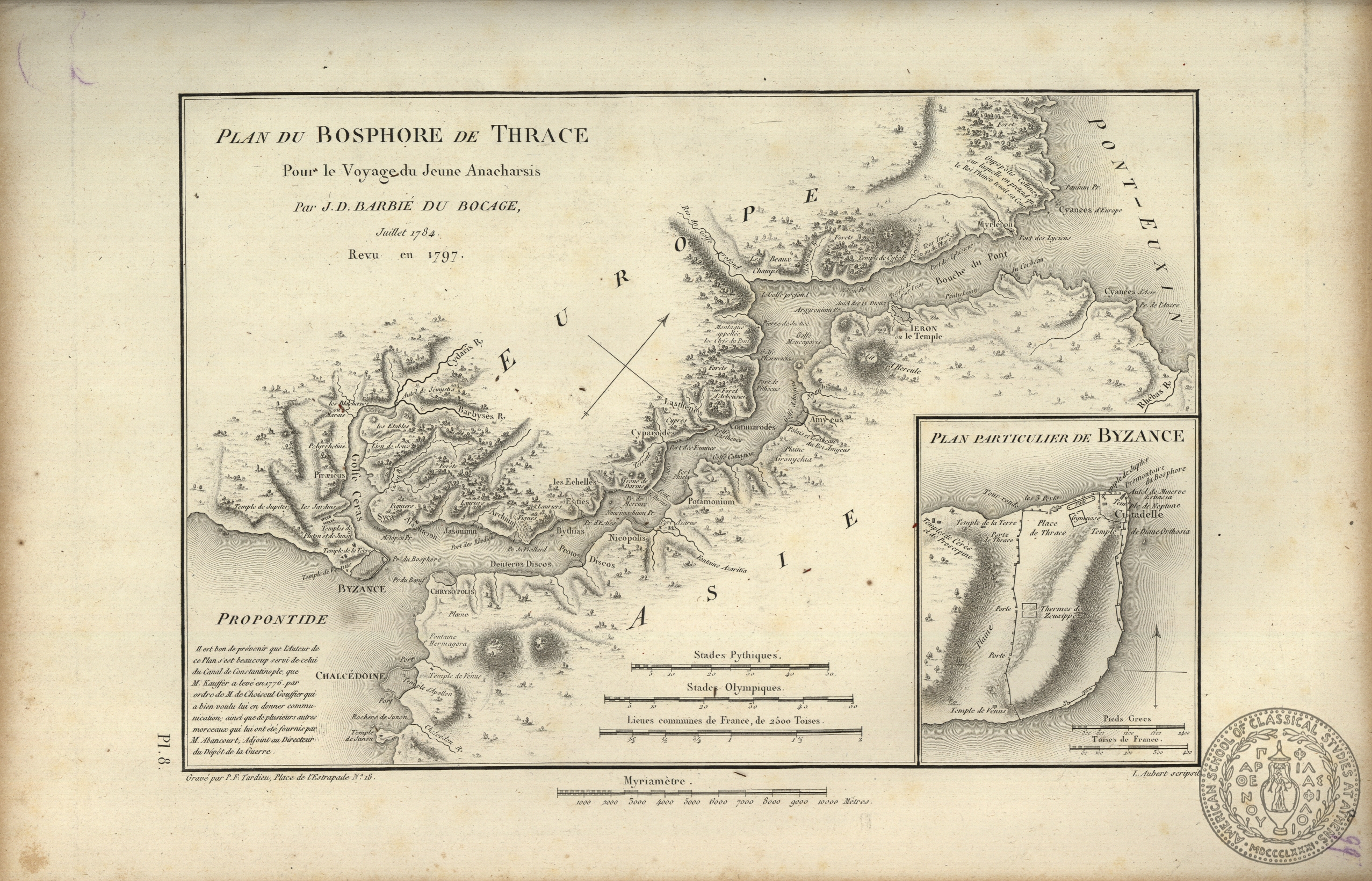 Plan du Bosphore de Thrace pour le Voyage du Jeune Anacharsis